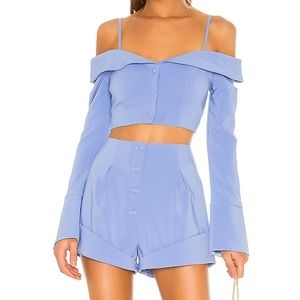 Camila Coelho Top and Shorts SET in Size XS, Color Periwinkle Blue